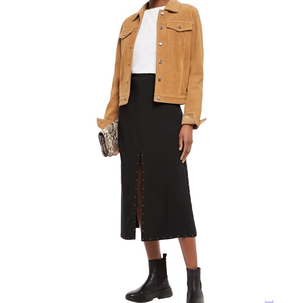 See by Chloe Studded Crepe Midi Skirt